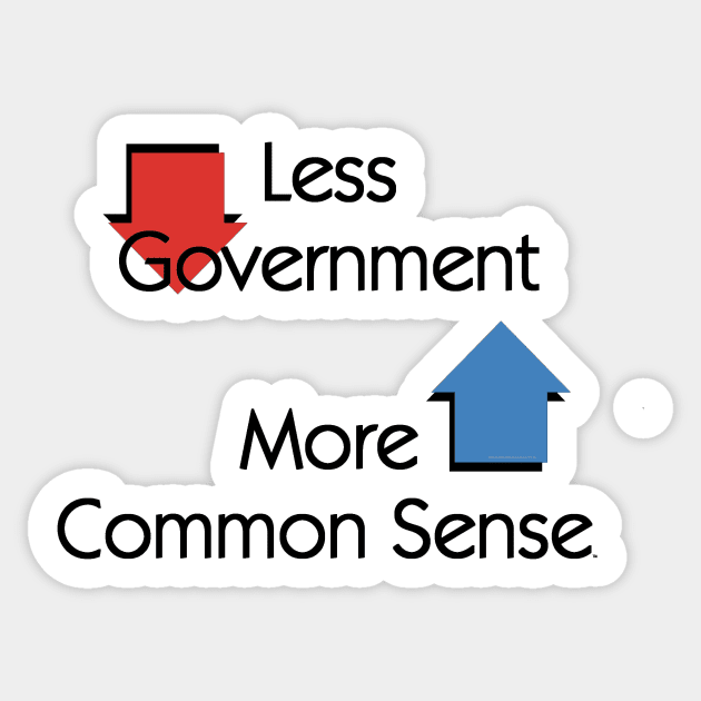 Less Government, More Common Sense Sticker by teepossible